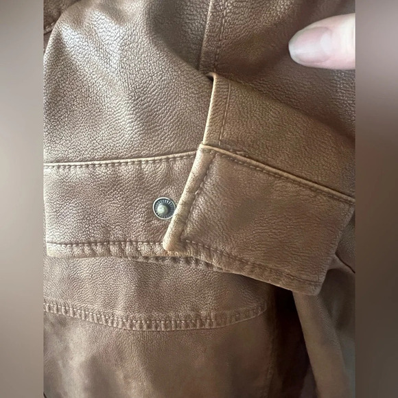 Roundtree & Yorke Sz 3XLT Brown Weatherproof Faux Leather Bomber Jacket NEW - Picture 9 of 15